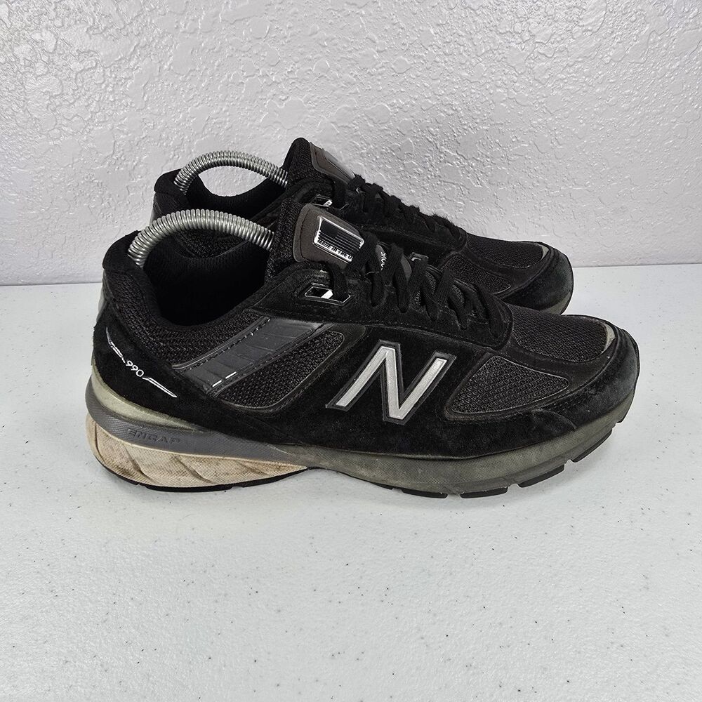 New Balance 990v5 Shoes Womens Size 9.5 Black Suede Running Sneakers W990BK5